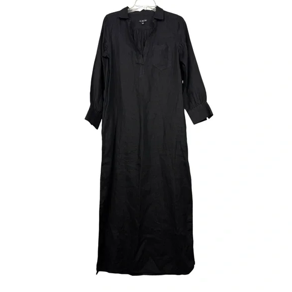 J Crew 2024 Bungalow Popover Maxi Linen Summer Dress - Picture 2 of 6